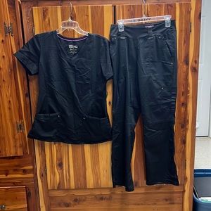 Black purple label scrubs